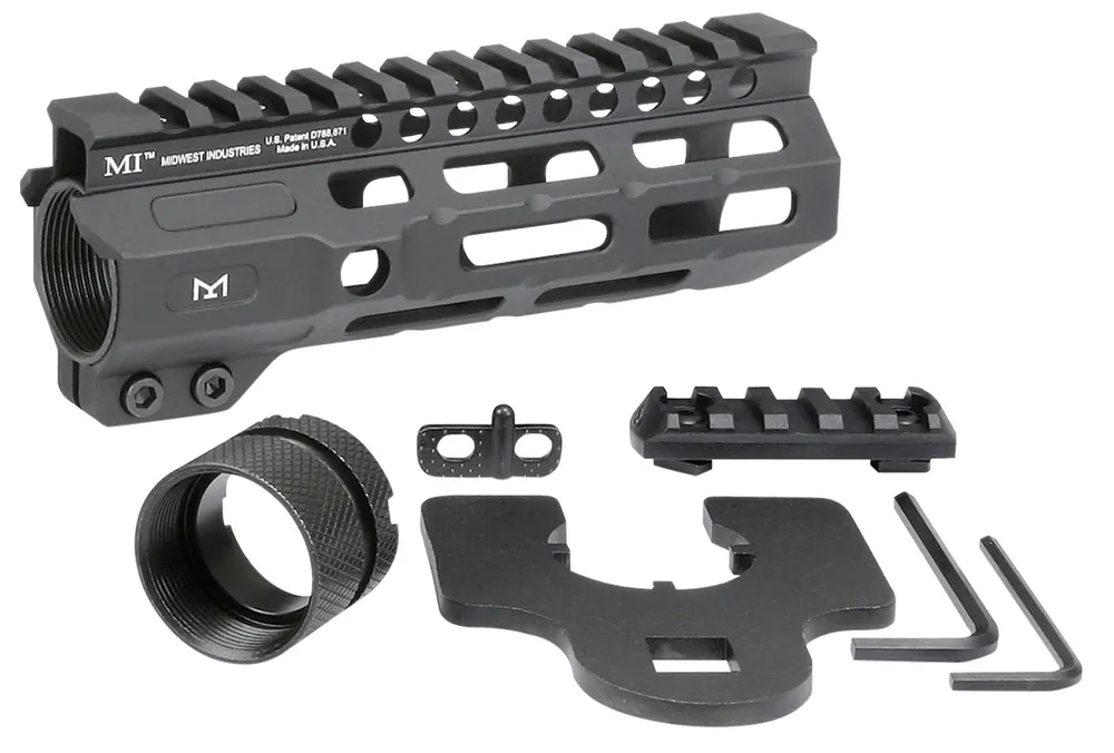 Midwest Industries Combat Black Hardcoat Anodized 6061-T6 Aluminum 6" Picatinny/M-LOK