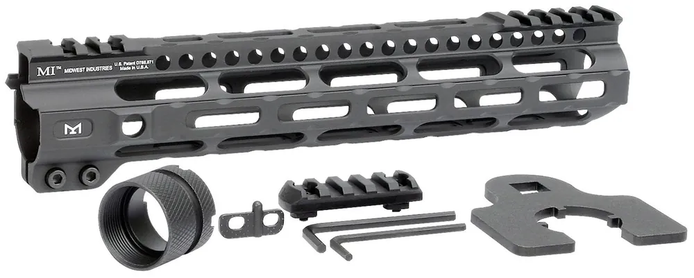 Midwest Industries Combat Lightweight AR-15 Black Hardcoat Anodized Aluminum/Polymer 10.50" Picatinny/M-LOK