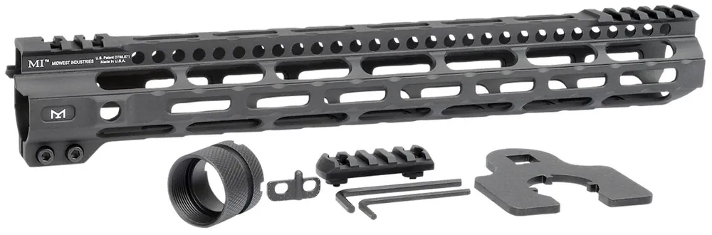 Midwest Industries Combat Lightweight AR-15 Black Hardcoat Anodized Aluminum/Polymer 14" Picatinny/M-LOK