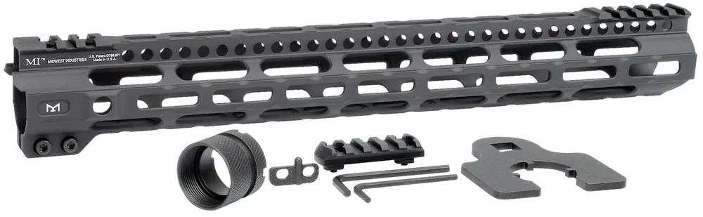 Midwest Industries Combat Lightweight AR-15 Black Hardcoat Anodized Aluminum/Polymer 15" Picatinny/M-LOK