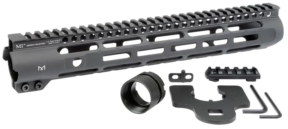 Midwest Industries Slimline AR-15 Black Hardcoat Anodized Aluminum/Polymer 12.625" Picatinny/M-LOK