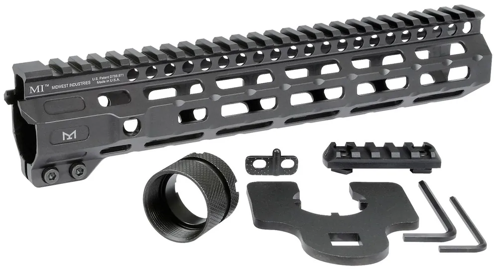 Midwest Industries Combat Black Hardcoat Anodized 6061-T6 Aluminum 10.50" Picatinny/M-LOK