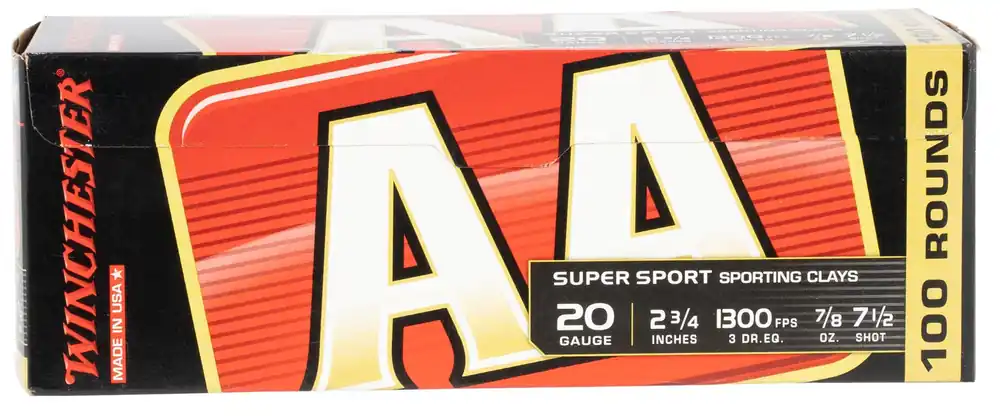 Winchester Ammo AA Sporting Clay 20 Gauge 2.75" 7/8 oz 7.5 Shot 100 Bx/ 2 Cs