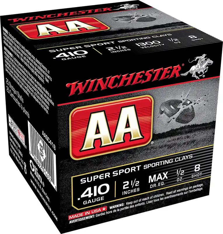Winchester Ammo AA Sporting Clay 410 Gauge 2.50" 1/2 oz 8 Shot 100 Bx/ 25 Cs