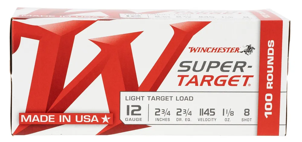 Winchester Ammo Super Target 12 Gauge 2.75" 1 1/8 oz 8 Shot 100 Bx/ 2 Cs