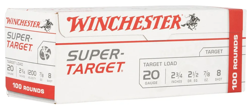 Winchester Ammo Super Target 20 Gauge 2.75" 7/8 oz 8 Shot 100 Bx/ 2 Cs