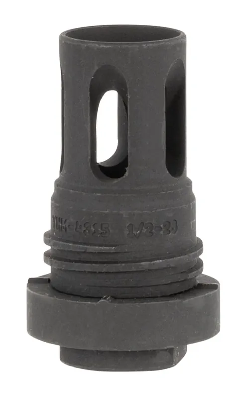 Yankee Hill Mini QD Flash Hider Black Phosphate Steel with 1/2"-28 tpi Threads & 2.13" OAL for 5.56x45mm NATO AR-Platform