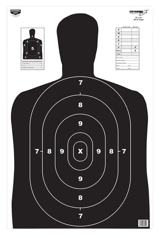 Birchwood Casey EZE-Scorer BC-27 Silhouette Paper Target 23" x 35" 100 Per Pack