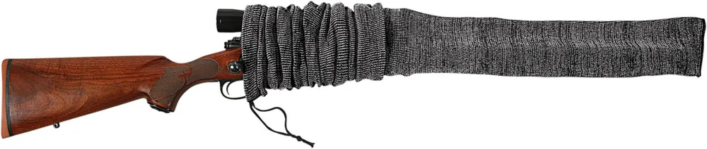 Allen Firearm Sock made of Knit with Heather Gray Finish, Silicone Treatment & Drawstring Closure for Extra Wide Guns with Large Scopes 52 L"