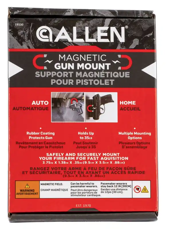 Allen Magnetic Handgun Mount Handgun,Rifle,Shotgun Black