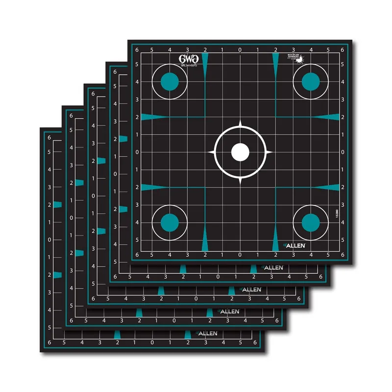 Allen Girls With Guns Splash Self-Adhesive Paper Black/Teal Grid 5 Pack