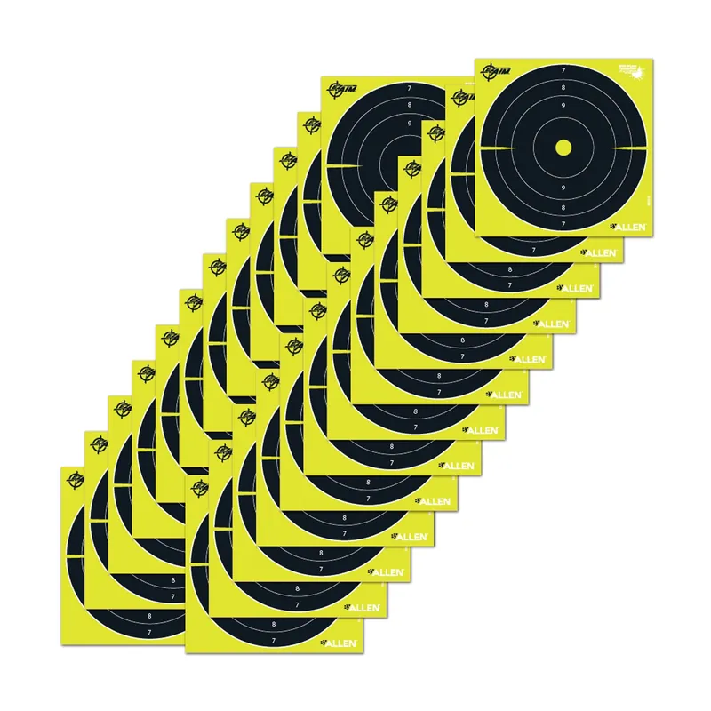 EZ-Aim Splash 8" Bullseye Paper Hanging Black/Yellow 25 Per Pkg