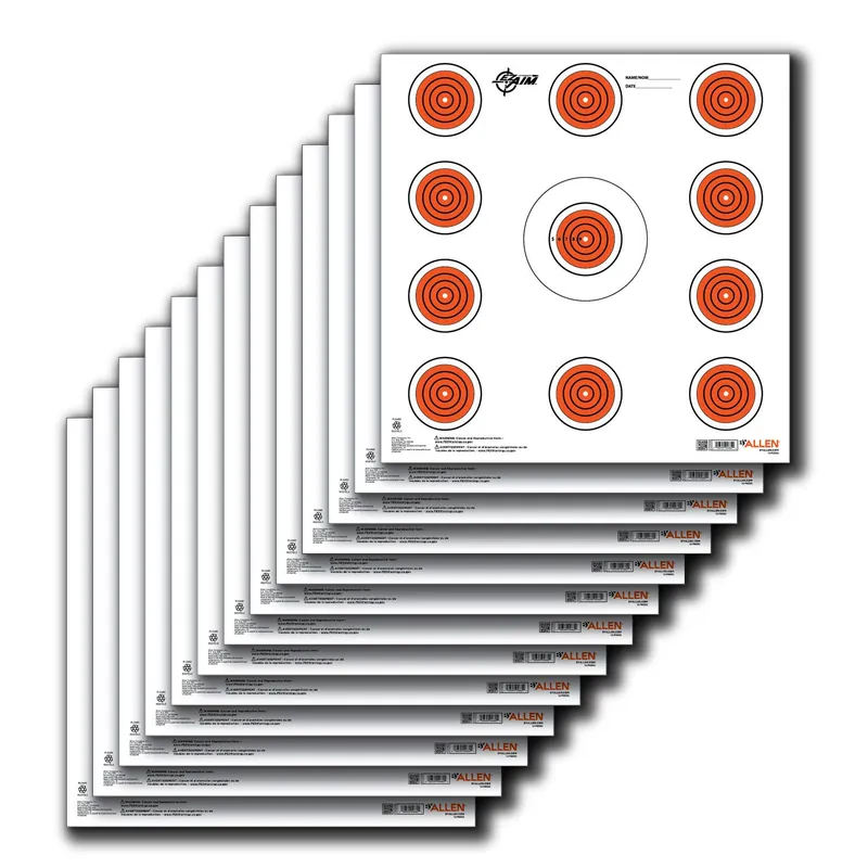 EZ-Aim Paper Targets Indoor SPOT Paper Hanging 12" x 12" Orange/White 13 Per Pkg