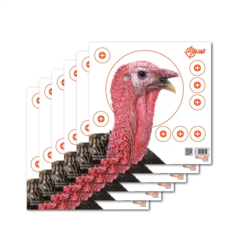 EZ-Aim Four Color Turkey Paper Hanging Shotgun 12" x 12" Multi-Color 6 Pack