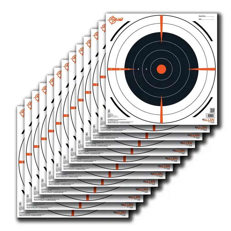 EZ-Aim Bullseye Paper Hanging Targets 12"x12" Black/White 13 Per Pack