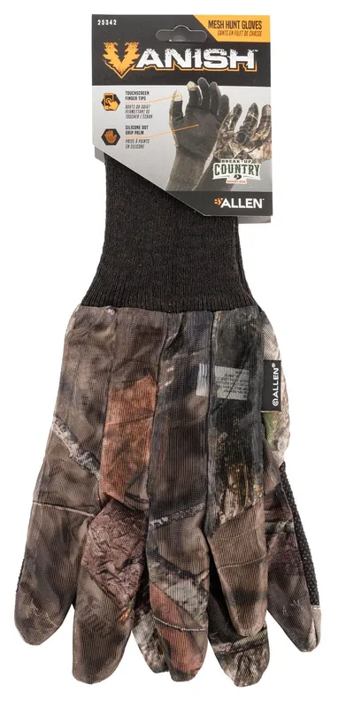 Vanish Hunting Gloves Mossy Oak Break-Up Country Touchscreen Mesh OSFA