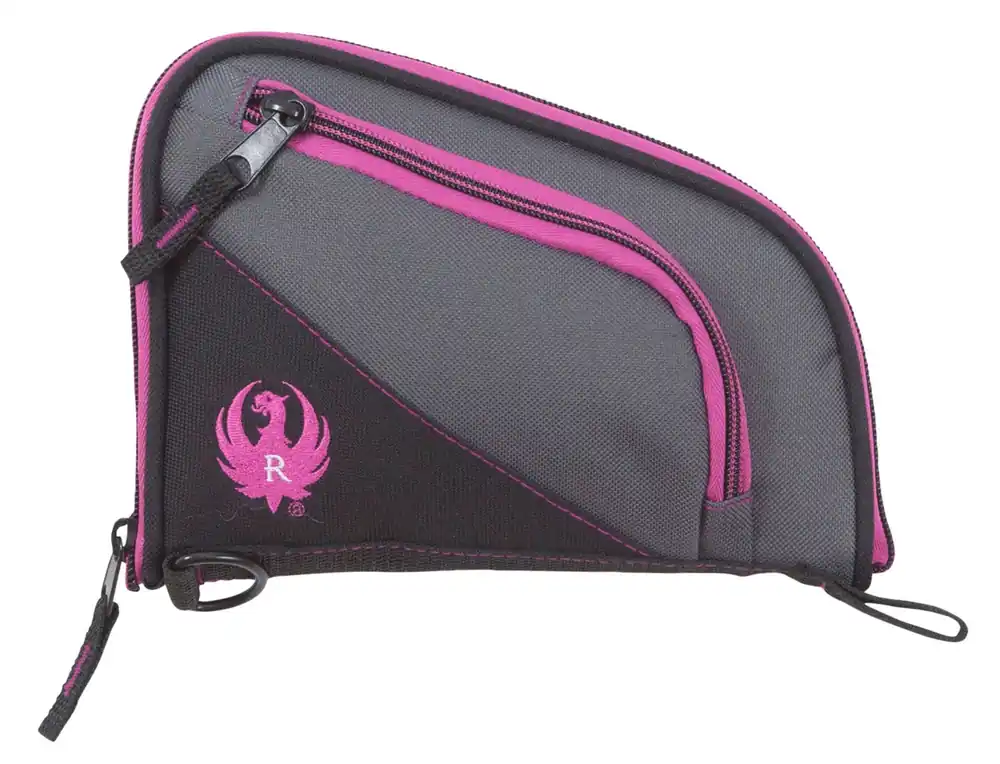 Ruger Tucson Women‘s Handgun Case made of Knit with Black & Gray Finish & Orchid Accents, Lockable Zippers 8 L"