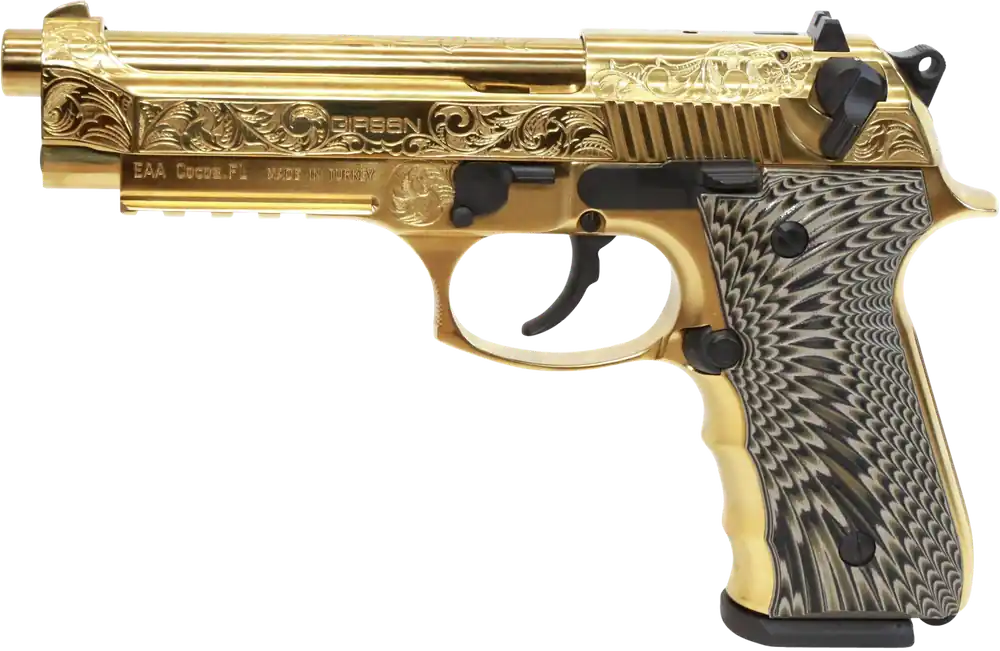 EAA GIRSAN Regard MC Deluxe 9mm Luger 4.90" Pistol Gold