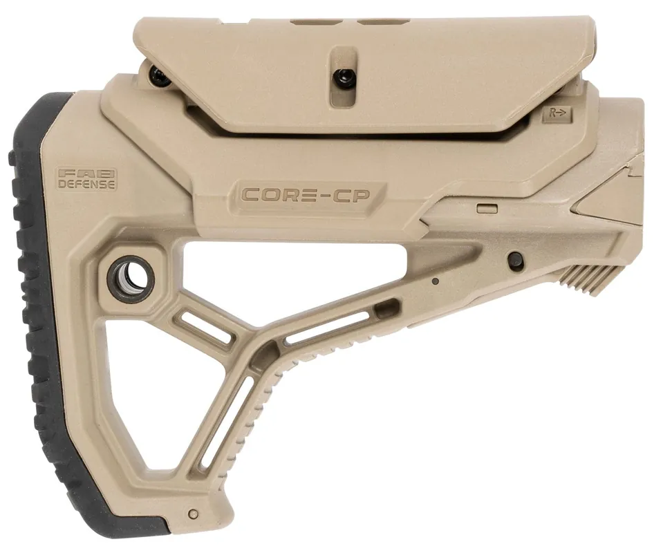 FAB Defense GL-Core CP Buttstock Adjustable Cheekrest Flat Dark Earth Synthetic for AR-15, M4