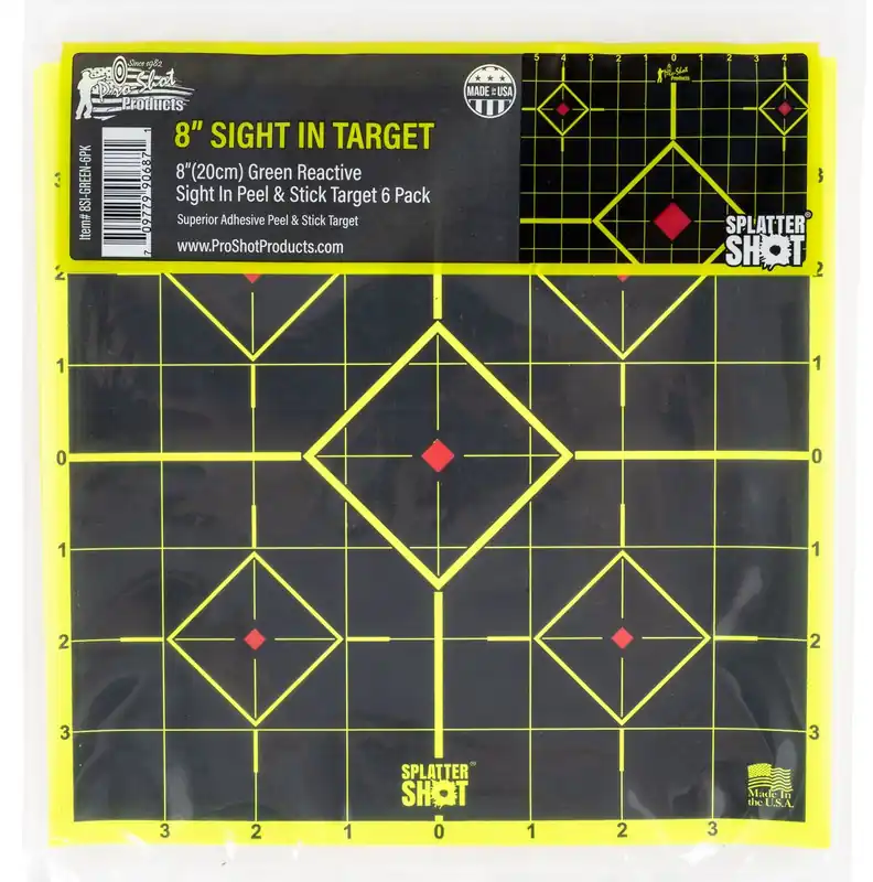 Pro-Shot SplatterShot Sight-In Self-Adhesive Adhesive Paper Black/Yellow Diamond 6 Pack