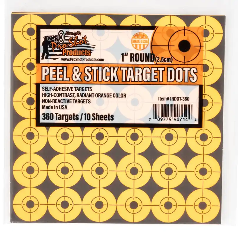 Pro-Shot Peel & Stick Target Dots Adhesive Paper Orange 1" Dot 10 Pk.