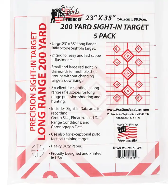 Pro-Shot SplatterShot Sight-In Diamond Heavy Paper Hanging 200 yds Rifle 23" x 35" White/Red 5 Pack
