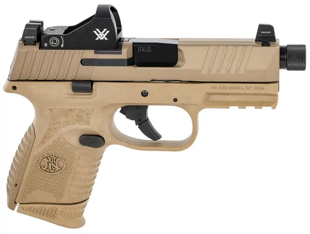 FN 509 Compact Tactical 9mm Pistol 4.32" 12/24 Rd. FDE w/ Vortex Viper Red Dot