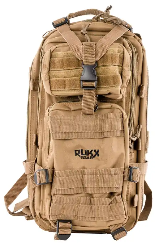 Rukx Gear Tactical 1 Day Water Resistant Tan 600D Polyester