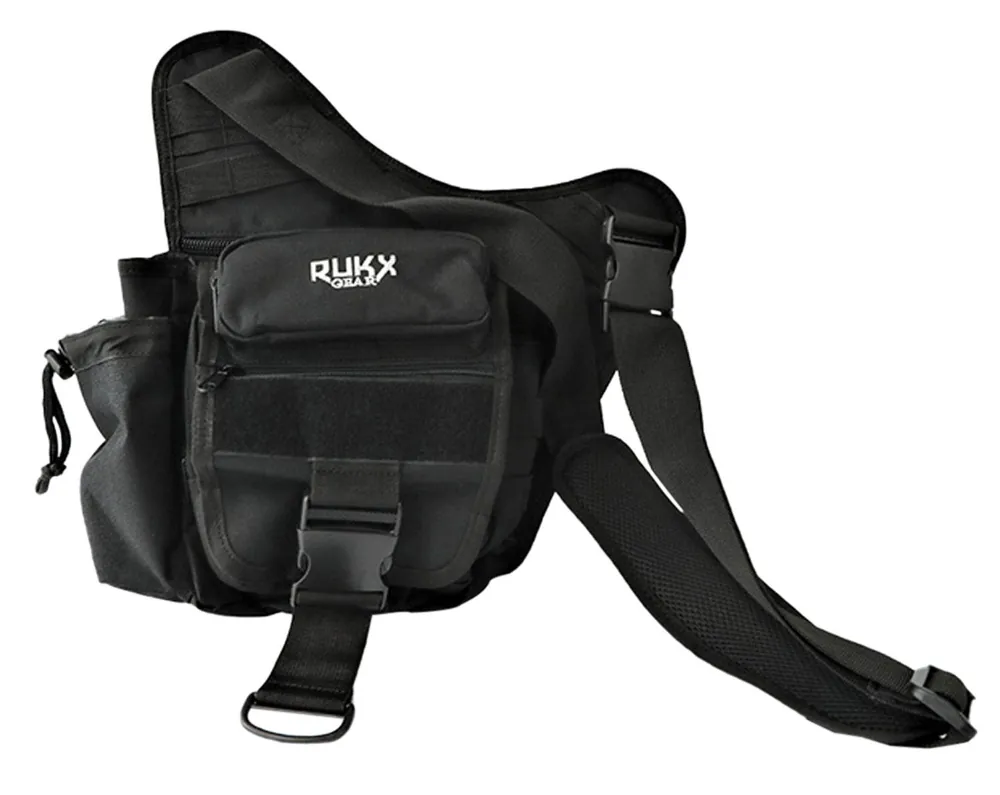 Rukx Gear Sling Bag Water Resistant Black 600D Polyester