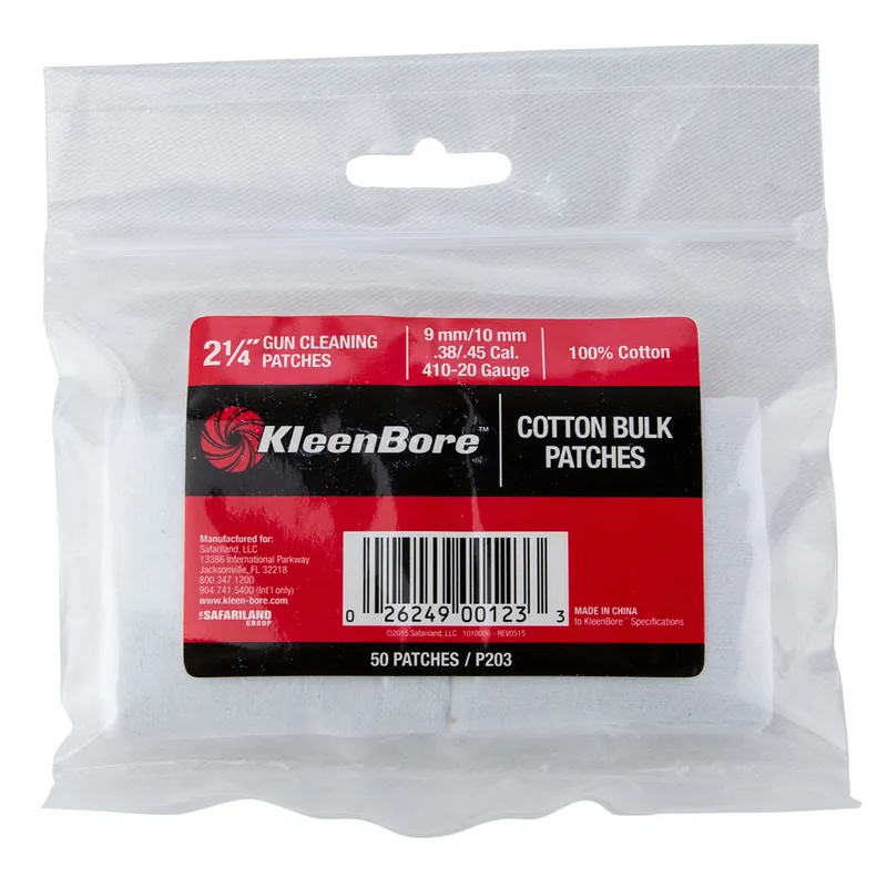 Kleen-Bore Gun Cleaning Patches 38-45 Cal/Multi-Gauge 50/Pack