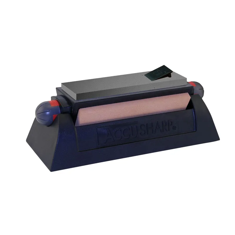 AccuSharp Tri-Stone Sharpening System Coarse/Medium/Fine Alumina-Oxide Sharpener Rubber Handle Black