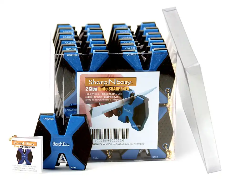 AccuSharp SharpNEasy 2-Step Hand Held Fine/Coarse Ceramic Stone Sharpener Plastic Handle Black/Blue 24