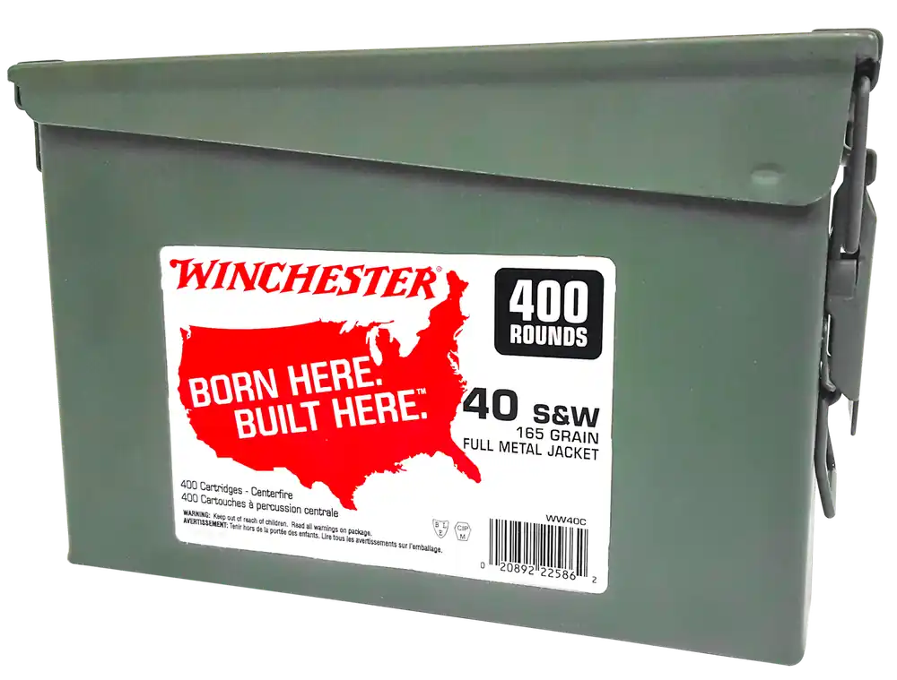 Winchester Ammo USA 40 S&W 165gr FMJ 400rd Box