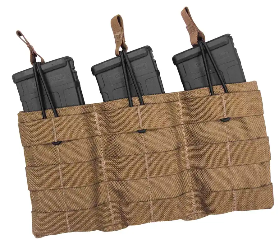 TACSHIELD (MILITARY PROD) Speed Load Triple Rifle Mag Pouch Coyote 1000D Nylon