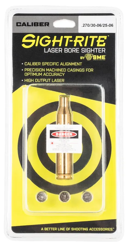 SME Sight-Rite, Laser Bore Sighting System, 25-06 Rem;270 Win;30-06 Springfield, Brass