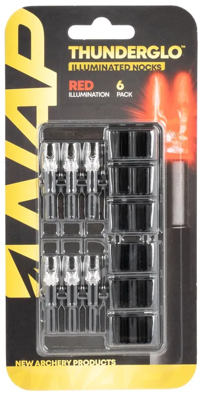 NAP Thunderglo Illuminated Nock Red 6 Per Pack