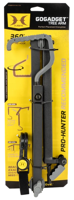 Hawk Gogadget Tree Arm Black Aluminum 14.50"-36"