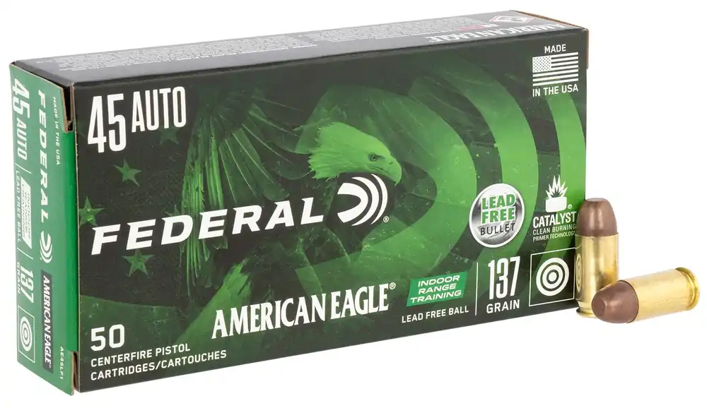 Federal American Eagle Indoor Range Training 45 ACP 137gr Non-Toxic 50rd Box