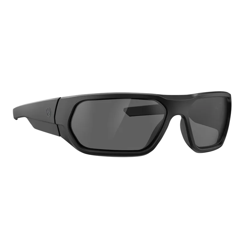 Magpul MAG1145-0-001-1100 Radius Eyewear UV Resistant, Anti-Reflective Polycarbonate Gray Lens with Black Wraparound Frame for Adults