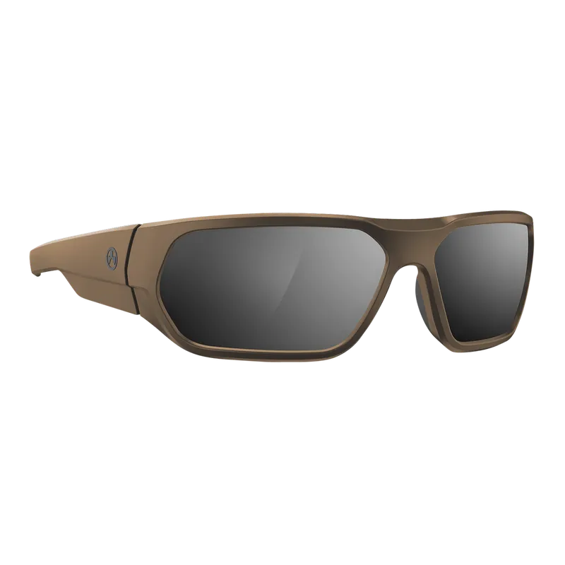 Magpul MAG1145-1-245-1110 Radius Eyewear UV Resistant, Polarized Polycarbonate Gray Silver Mirror Lens with Flat Dark Earth Wraparound Frame for Adults