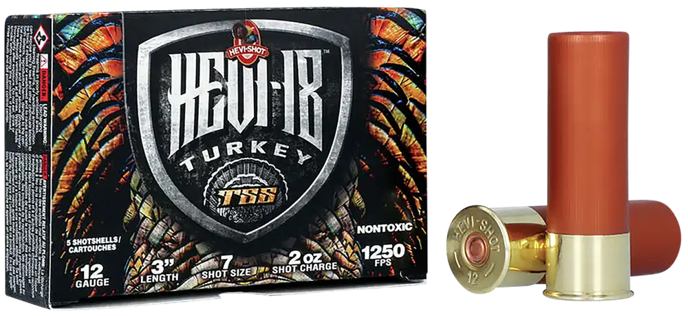 HEVI-Shot Hevi-18 TSS Turkey 12ga 3" 2oz 7 Tungsten Shot 5 Shells Per Box