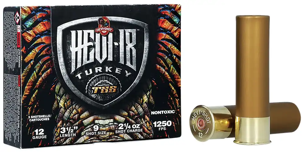 HEVI-Shot Hevi-18 TSS Turkey 12ga 3.5" 2-1/4oz 9 Tungsten Shot 5 Shells Per Box