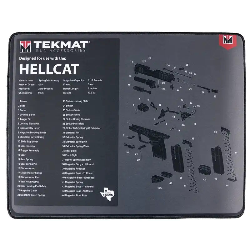 TekMat Hellcat Parts Diagram Cleaning Mat