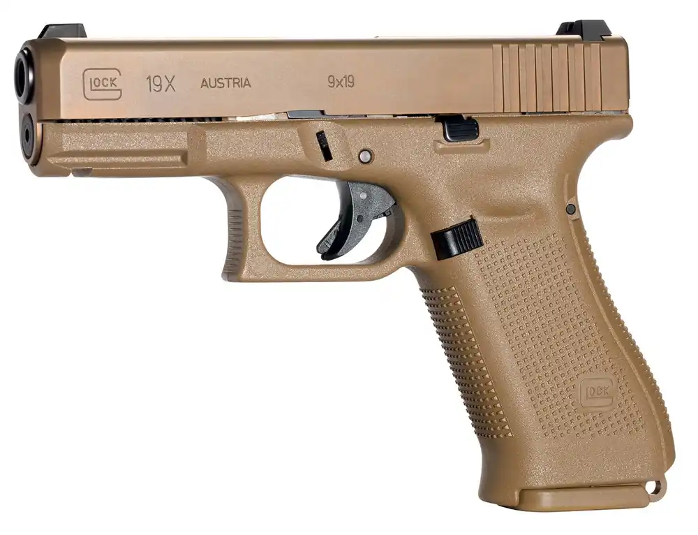 Glock G19X Crossover 9mm Luger 4.02" 10+1Bronze Polymer Frame Coyote nPVD Slide NS PX1950701