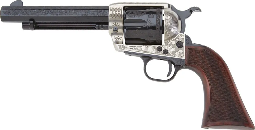 Pietta 1873 GW2 Deluxe Alchimista III 45 Colt (LC) Revolver 5.50" Blued Engraved GW45ALO512NMCW