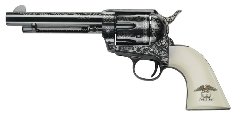 Pietta 1873 GW2 Liberty 45 Colt (LC) Revolver 4.75" Blued Engraved GW45LLE434NMUI