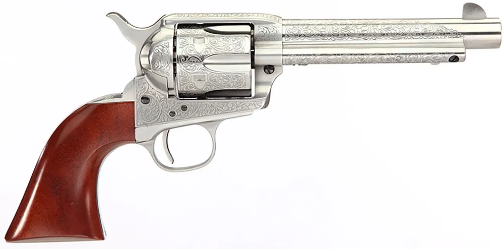 Taylors & Company 1873 Cattleman 45 Colt (LC) Revolver 5.50" 6+1 Taylor Polished White Floral Engraved