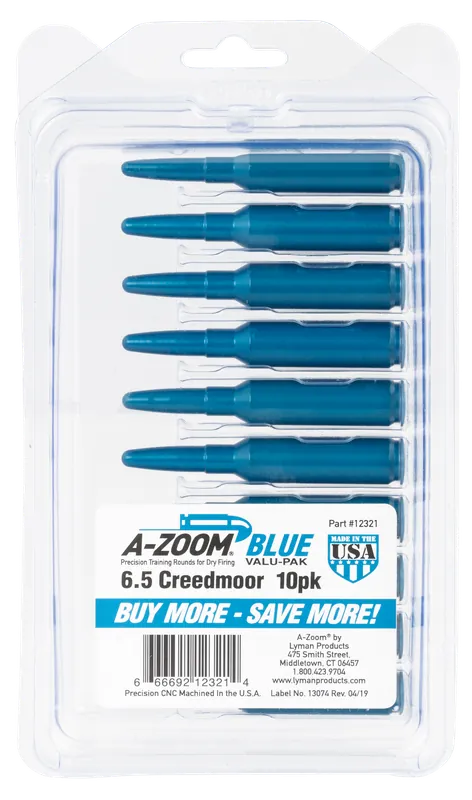 A-Zoom Blue Snap Caps Rifle 6.5 Creedmoor Blue 10 Pack