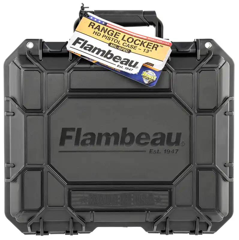 Flambeau Range Locker Pistol Case made of Polymer with Black Finish & Foam Padding 12 L x 9" W x 4.60" D"