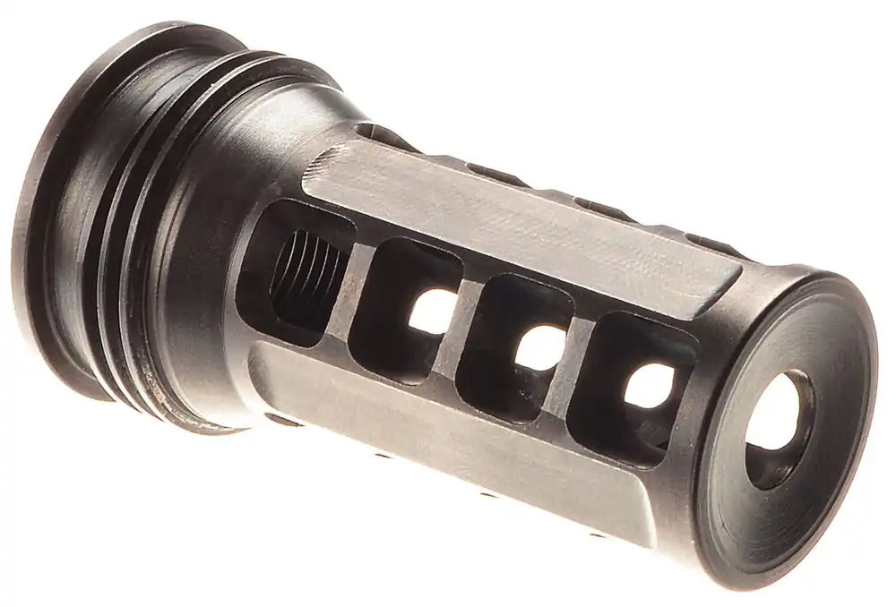 Huxwrx QD 338 Muzzle Brake Black with 5/8"-24 tpi Threads & 2.30" OAL for 338 Cal AR-Platform